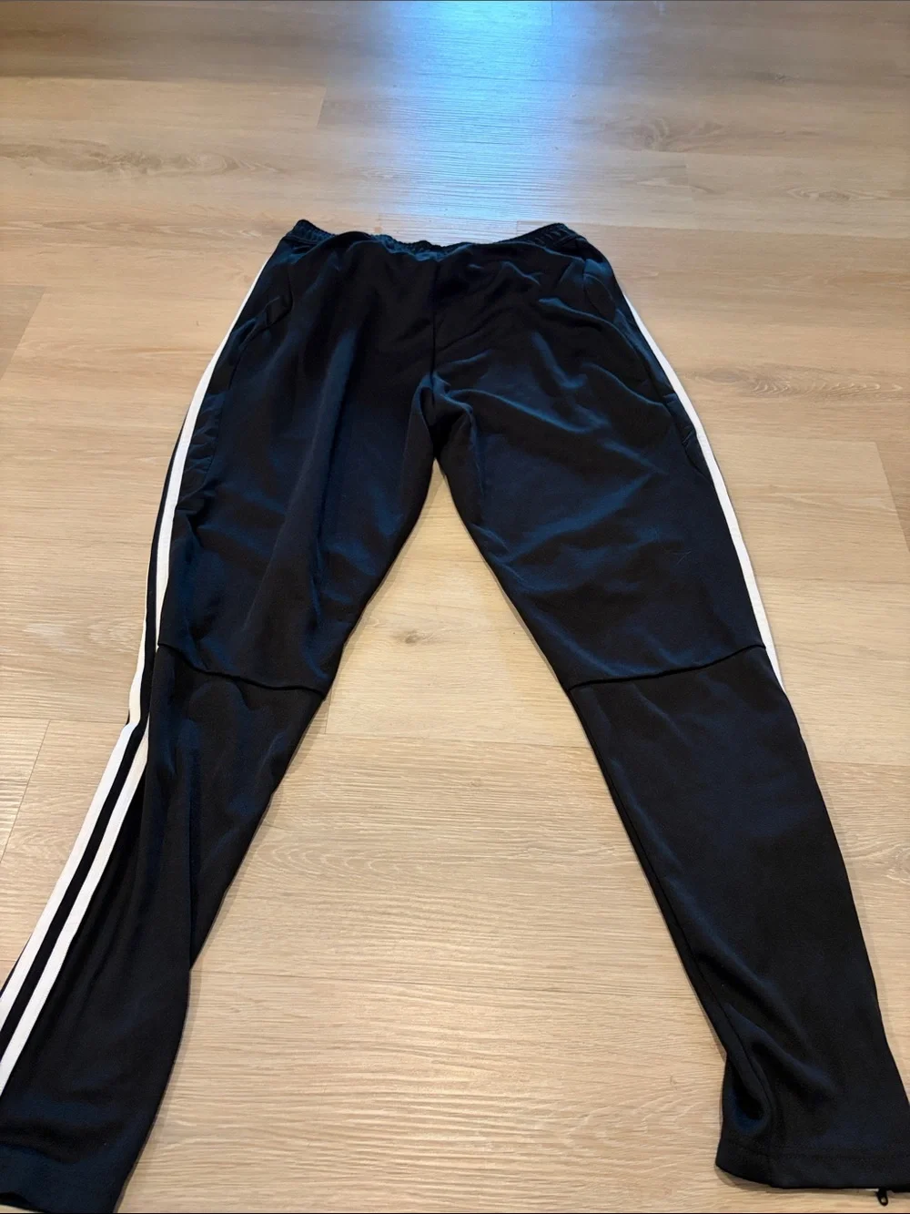 adidas Black Joggers with White Side Stripes and IU Logo
